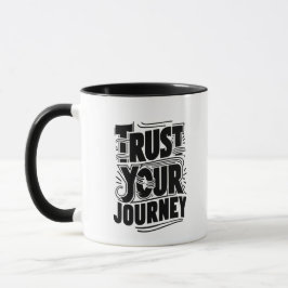 Trust Your Journey Vertical Typography Art マグカップ