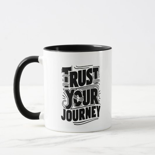 Trust Your Journey Vertical Typography Art マグカップ (左)