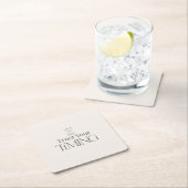 Trust Your Timing Minimal Motivational Coaster スクエアペーパーコースター (インサイチュ)