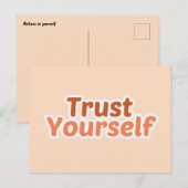 Trust Yourself Minimalist Boho Motivational ポストカード (正面/裏面)