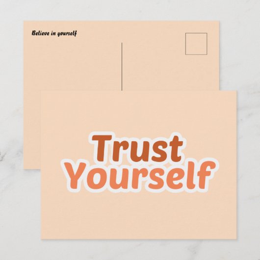 Trust Yourself Minimalist Boho Motivational  ポストカード (正面/裏面)