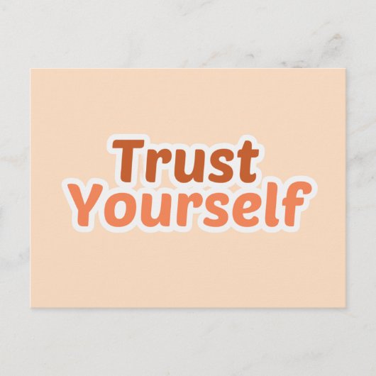 Trust Yourself Minimalist Boho Motivational ポストカード (正面)