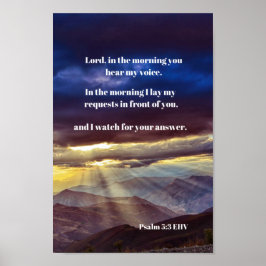 Trusting God Bible Verse Psalm 5 ポスター