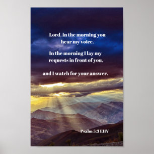 Trusting God Bible Verse Psalm 5 ポスター