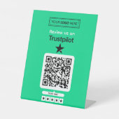 Trustpilotレビュー依頼 QRコード読み取り対応 台座サイン (正面)