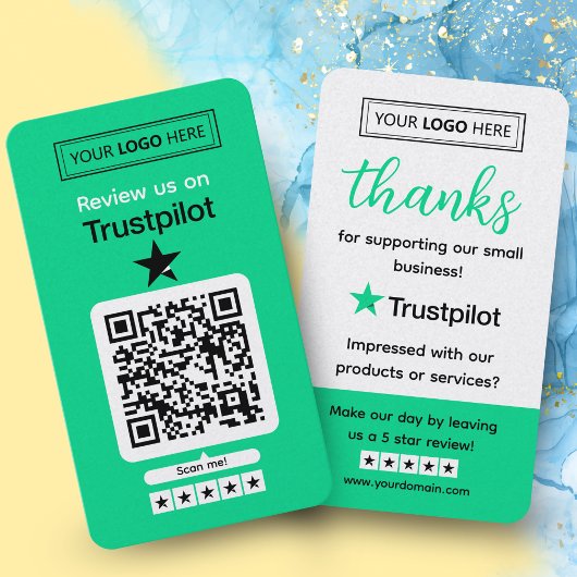 Trustpilotレビュー依頼 QRコード読み取り対応 名刺