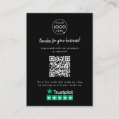 TrustpilotレビューusブラックビジネスありがとうQR エンクロージャーカード (正面)