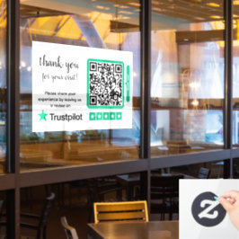 Trustpilot レビュー | ビジネスレビューリンク QRコード ウィンドウサイン