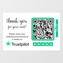 Trustpilot レビュー | ビジネスレビューリンク QRコード ウィンドウサイン