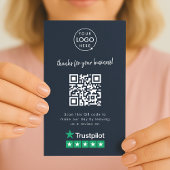 Trustpilot Review Business Thank You QR Code Navy 名刺
