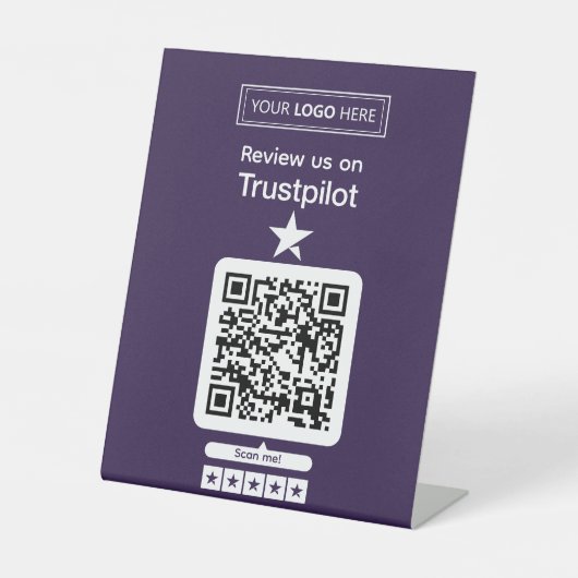 Trustpilot Review Request with Scannable QR Code 台座サイン (正面)