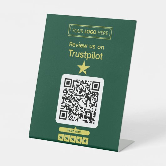 Trustpilot Review Request with Scannable QR Code 台座サイン (正面)