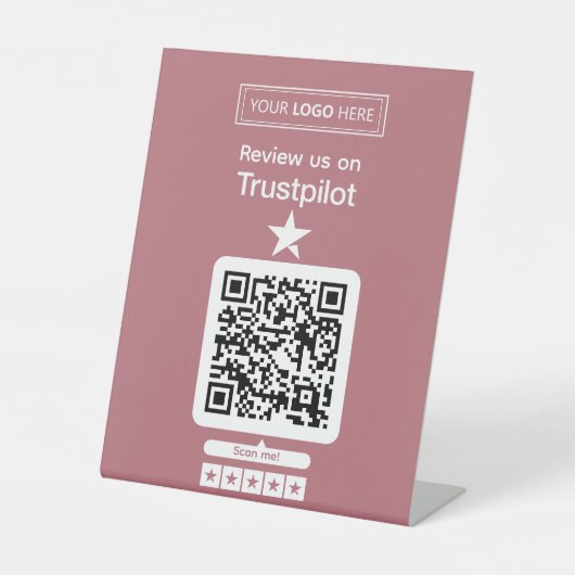 Trustpilot Review Request with Scannable QR Code 台座サイン (正面)