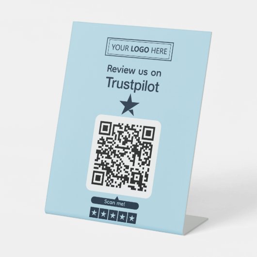 Trustpilot Review Request with Scannable QR Code 台座サイン (正面)