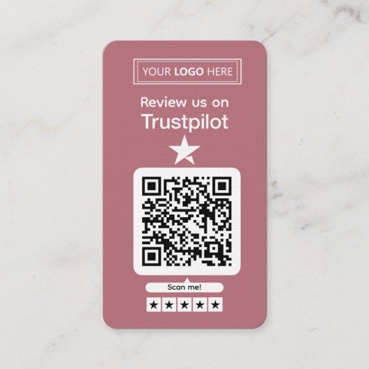 Trustpilot Review Request with Scannable QR Code 名刺 (正面)