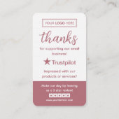 Trustpilot Review Request with Scannable QR Code 名刺 (裏面)