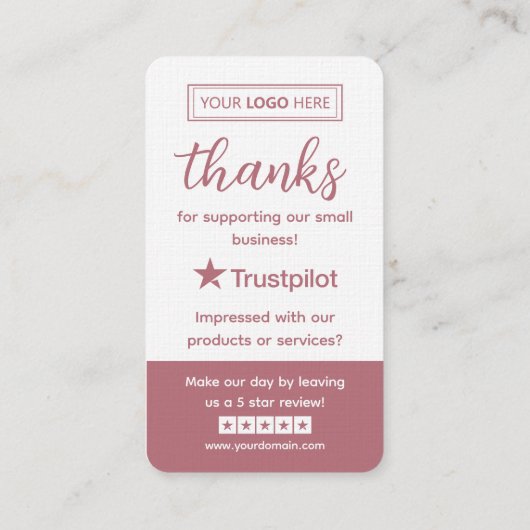 Trustpilot Review Request with Scannable QR Code 名刺 (裏面)