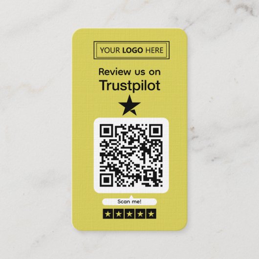 Trustpilot Review Request with Scannable QR Code 名刺 (正面)