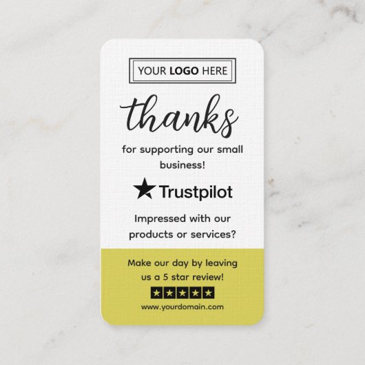 Trustpilot Review Request with Scannable QR Code 名刺 (裏面)