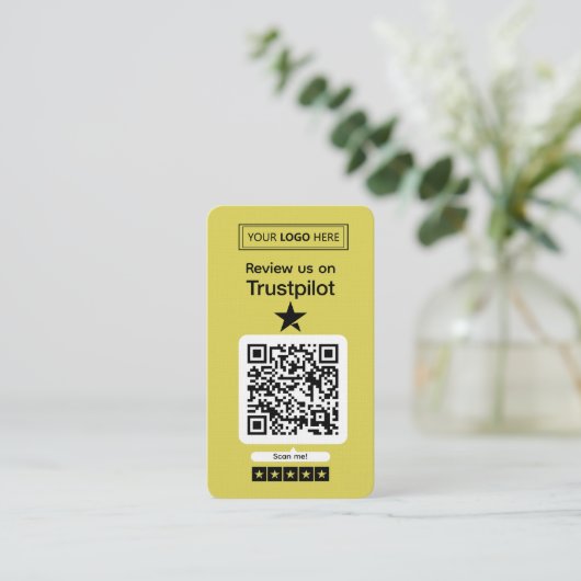 Trustpilot Review Request with Scannable QR Code 名刺 (スタンド正面)