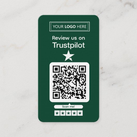 Trustpilot Review Request with Scannable QR Code 名刺 (正面)
