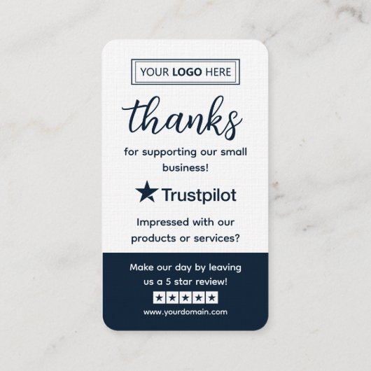 Trustpilot Review Request with Scannable QR Code 名刺 (裏面)