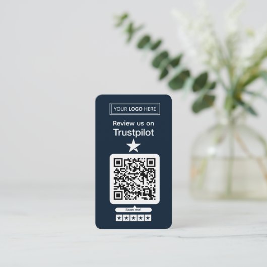 Trustpilot Review Request with Scannable QR Code 名刺 (スタンド正面)