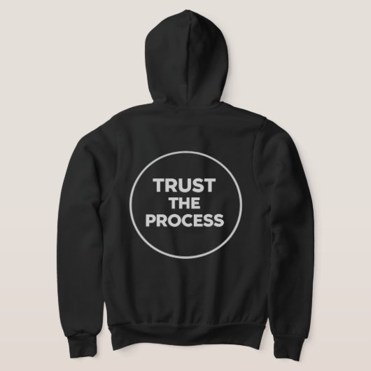 TrustTheProcess ミニマリスト 円形 タイポグラフィ 女性用 パーカ (レイダウン裏面)