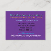 Trusty Blue Butterfly Professional Caregiver  名刺 (裏面)