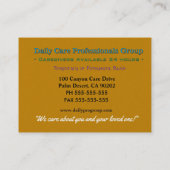 Trusty Petal Powerful Professional Caregiver  名刺 (裏面)