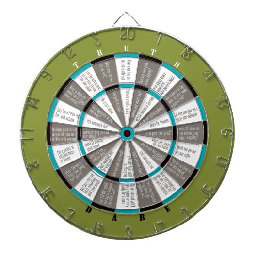 TruthまたはDare Dart Board Green/Blue (いいえキスをする) ダーツボード (正面)
