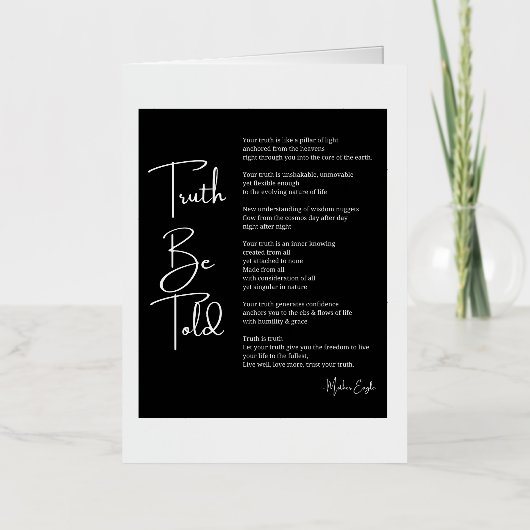 Truth Be Told 詩 箔グリーティングカード (正面)