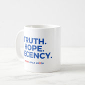 Truth Hope Decency - Harris Walz 2024 コーヒーマグカップ (正面左)