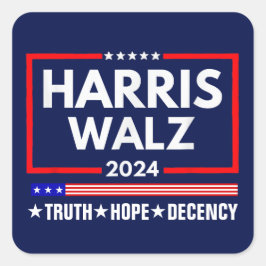 Truth Hope Decency Harris Walz 2024 スクエアシール