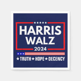 Truth Hope Decency Harris Walz 2024 スタンダードカクテルナプキン