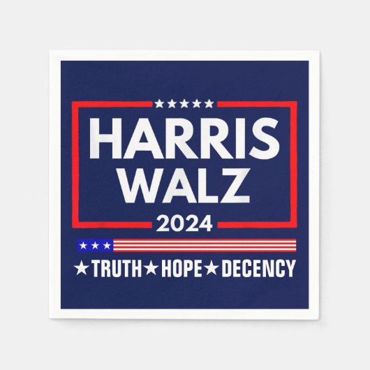 Truth Hope Decency Harris Walz 2024 スタンダードカクテルナプキン (正面)