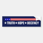 Truth Hope Decency Harris Walz 2024 バンパーステッカー (正面)