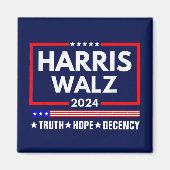 Truth Hope Decency Harris Walz 2024 マグネット (正面)
