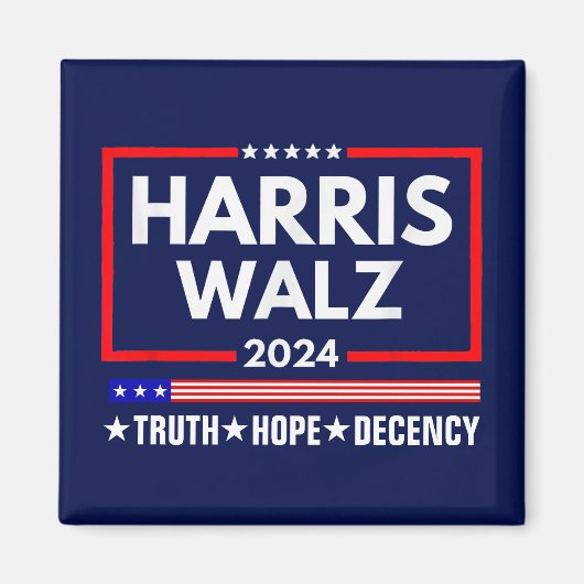 Truth Hope Decency Harris Walz 2024 マグネット (正面)