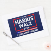 Truth Hope Decency Harris Walz 2024 長方形シール (封筒)