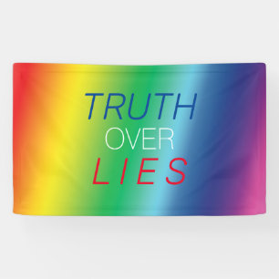 Truth over Lies -赤、白、青、プライドlgbtq 横断幕