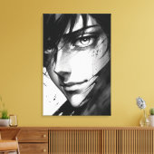 Truths – 隠静かされた感情のインクポートレート キャンバスプリント (インサイチュ (リビング))