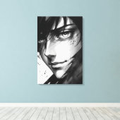 Truths – 隠静かされた感情のインクポートレート キャンバスプリント (インサイチュ (ウッドフロア))