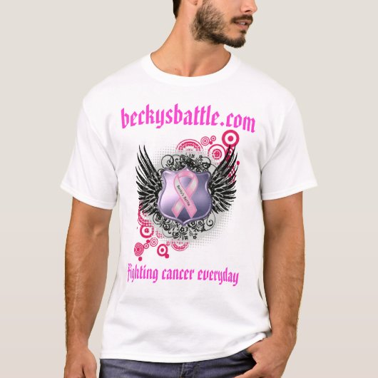 try1、beckysbattle.comの毎日戦い癌 tシャツ (正面)