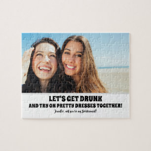 Try 飲 - Bridesmaidプロポーショおもしろいンの写真 ジグソーパズル