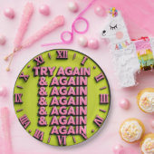 Try Again and Again Motivational Persistence Quote ペーパープレート (パーティー)