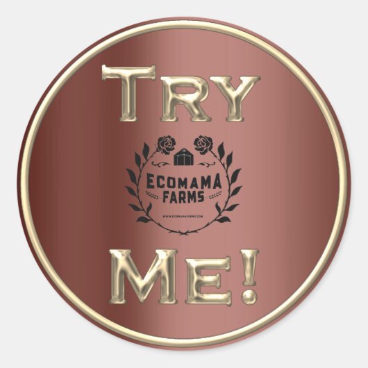 Try Coffee Logo Golden Testerサンプルコンテナ ラウンドシール (正面)