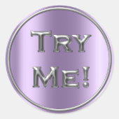 Try Me Silver Lavender Testerサンプルコンテナ ラウンドシール (正面)