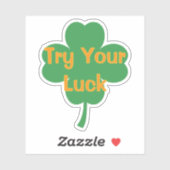 Try Your Luck Four-Leaf Clover St Patrick's Day シール (シート)