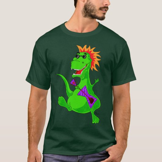 TryannosaurusのロックスターのTシャツ Tシャツ (正面)